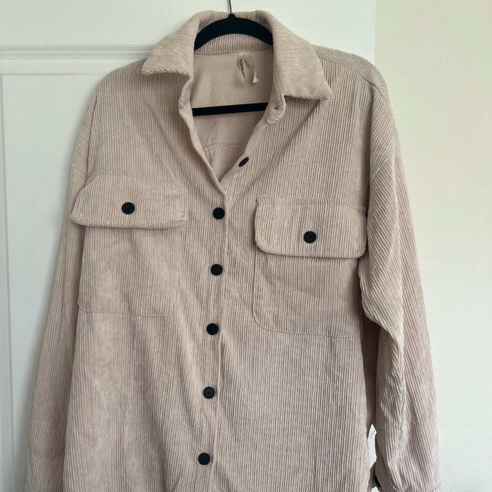 Elli White/Cream Shacket Size Small Oversized Shirt/Dress Fall/Winter